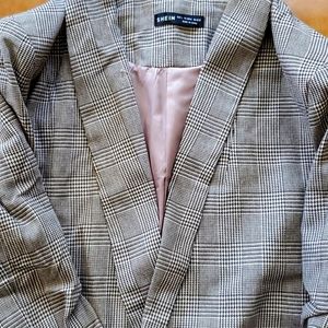 Shein Shawl Collar Pocket Plaid Blazer